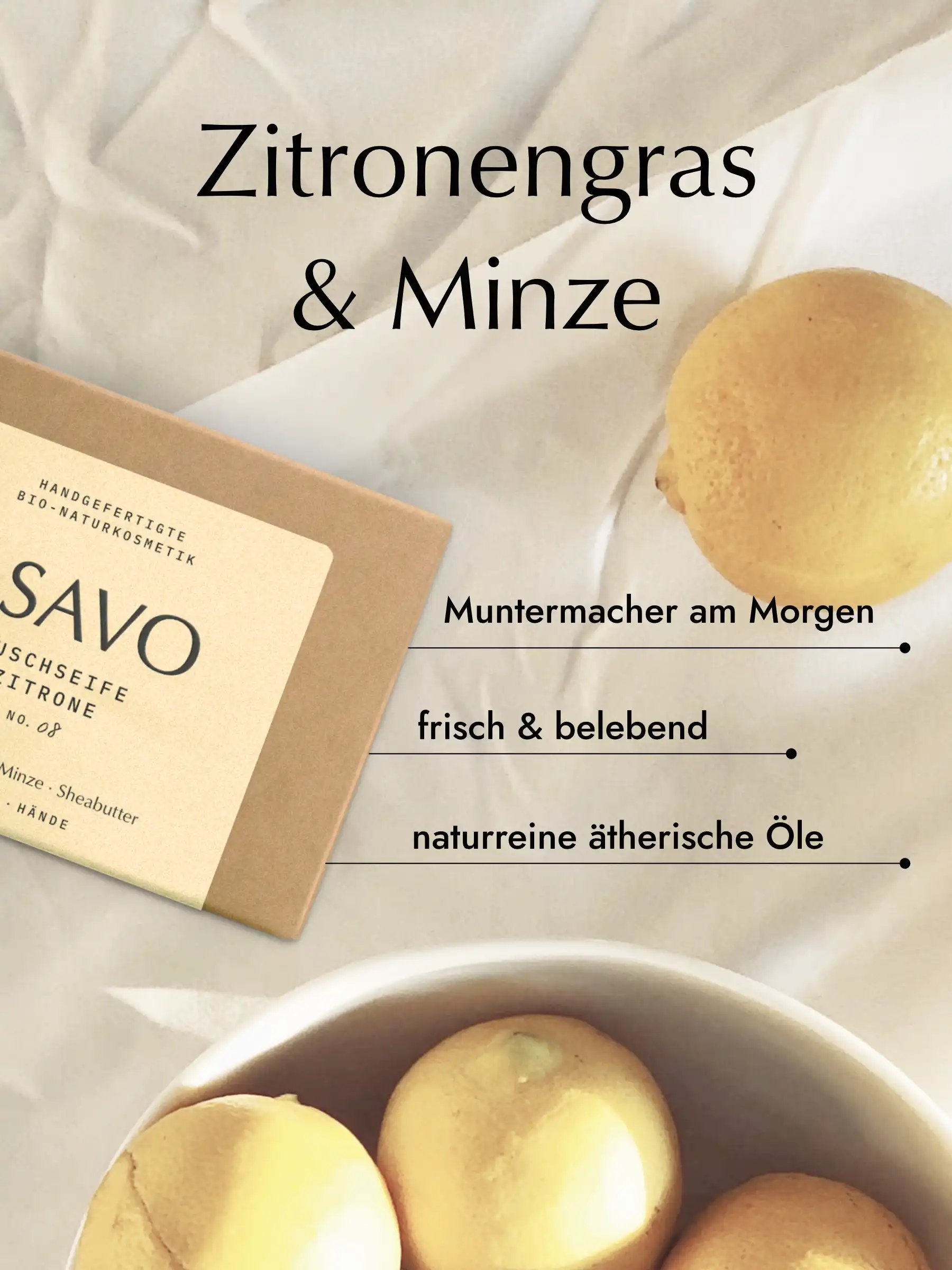 ASAVO Duschseife Zitrone Minze